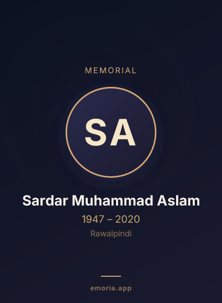 Memorial portrait of Sardar Muhammad Aslam