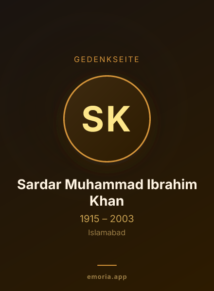 Gedenkportrait von Sardar Muhammad Ibrahim Khan