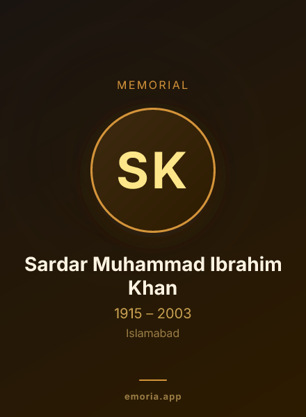 Memorial portrait of Sardar Muhammad Ibrahim Khan