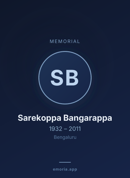 Memorial portrait of Sarekoppa Bangarappa