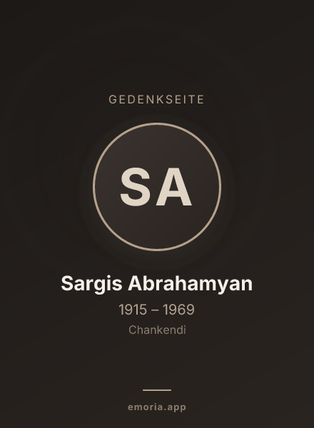 Gedenkportrait von Sargis Abrahamyan
