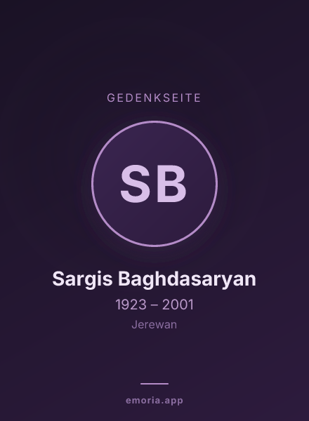 Gedenkportrait von Sargis Baghdasaryan