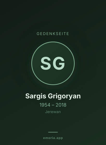 Gedenkportrait von Sargis Grigoryan