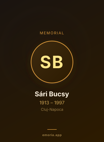 Memorial portrait of Sári Bucsy