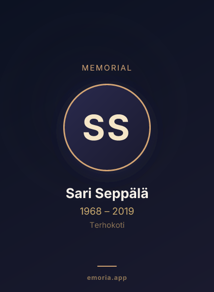 Memorial portrait of Sari Seppälä