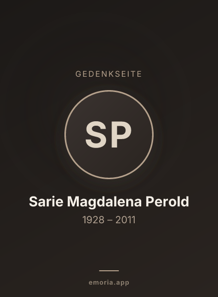 Gedenkportrait von Sarie Magdalena Perold