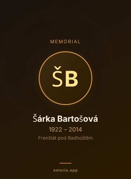 Memorial portrait of Šárka Bartošová
