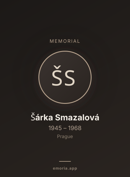 Memorial portrait of Šárka Smazalová