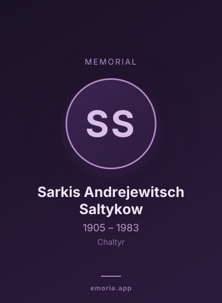 Memorial portrait of Sarkis Andrejewitsch Saltykow