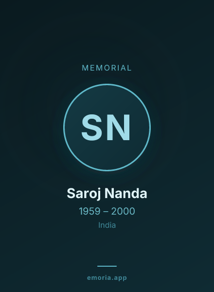 Memorial portrait of Saroj Nanda