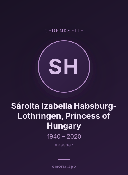 Gedenkportrait von Sárolta Izabella Habsburg-Lothringen, Princess of Hungary