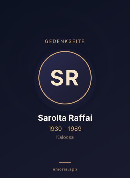 Gedenkportrait von Sarolta Raffai