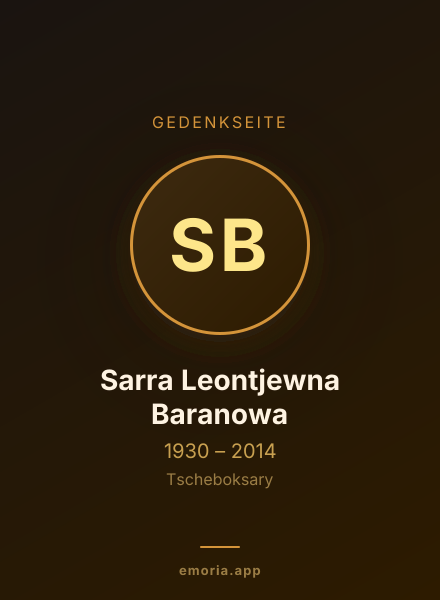 Gedenkportrait von Sarra Leontjewna Baranowa
