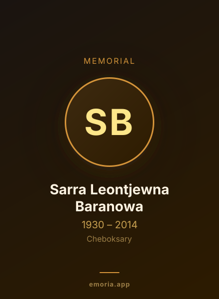 Memorial portrait of Sarra Leontjewna Baranowa
