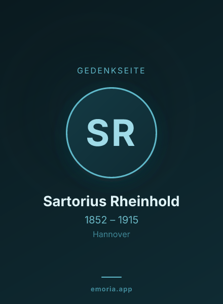 Gedenkportrait von Sartorius Rheinhold