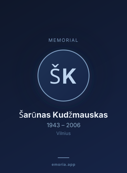 Memorial portrait of Šarūnas Kudžmauskas