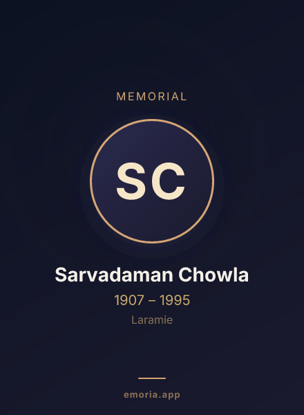 Memorial portrait of Sarvadaman Chowla