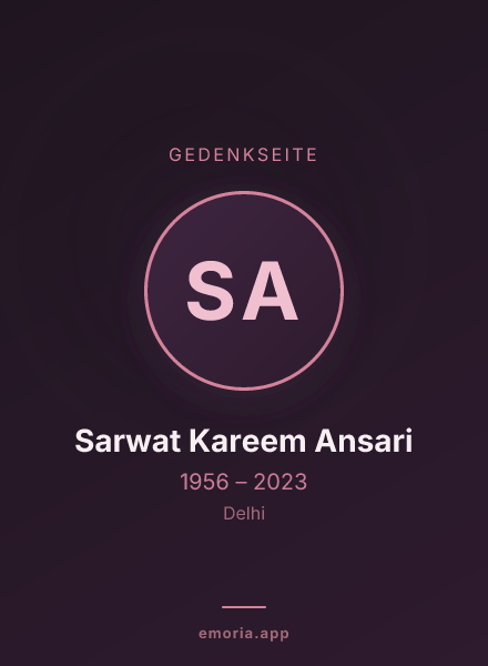 Gedenkportrait von Sarwat Kareem Ansari