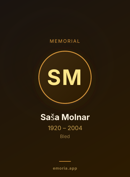 Memorial portrait of Saša Molnar