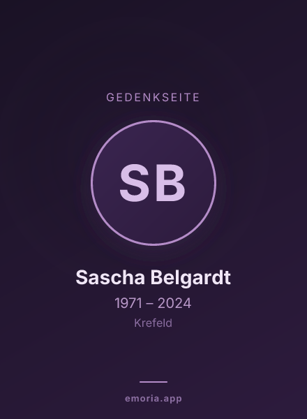Gedenkportrait von Sascha Belgardt