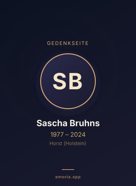 Gedenkportrait von Sascha Bruhns