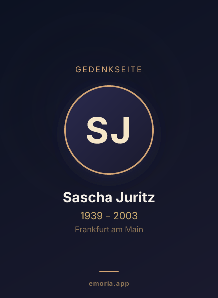 Gedenkportrait von Sascha Juritz