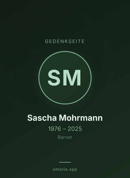 Gedenkportrait von Sascha Mohrmann