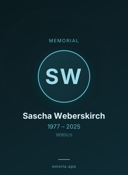 Memorial portrait of Sascha Weberskirch