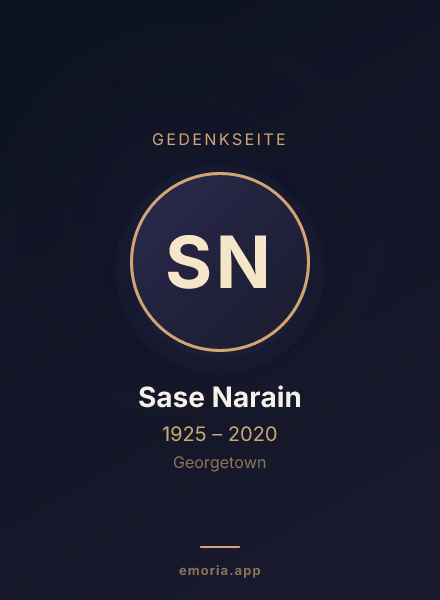 Gedenkportrait von Sase Narain