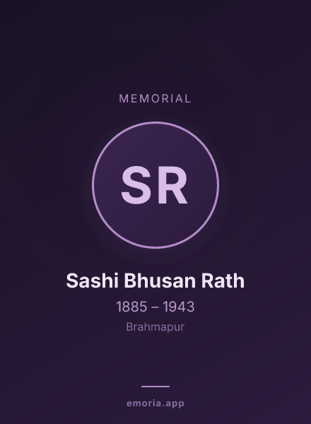 Memorial portrait of Sashi Bhusan Rath