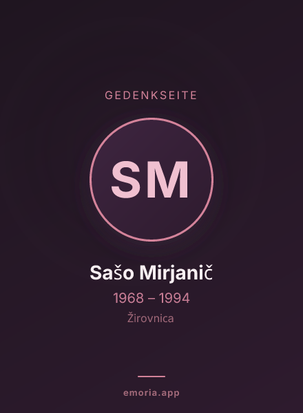 Gedenkportrait von Sašo Mirjanič