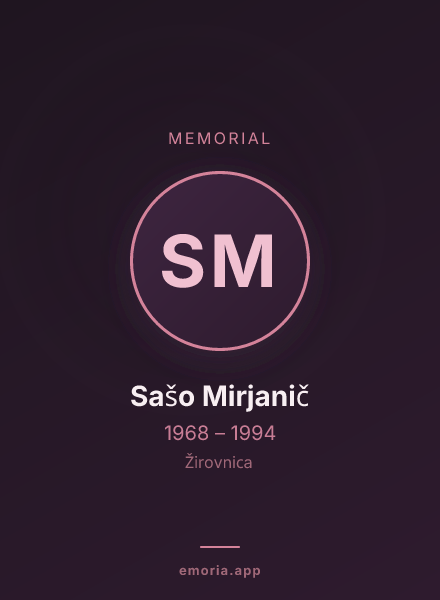 Memorial portrait of Sašo Mirjanič