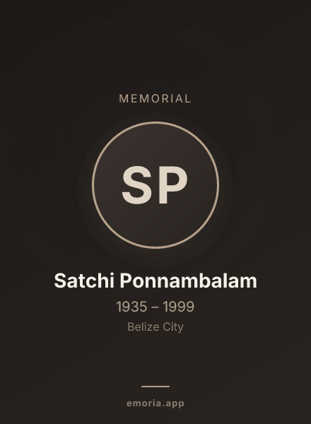 Memorial portrait of Satchi Ponnambalam