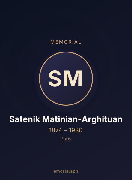 Memorial portrait of Satenik Matinian-Arghituan