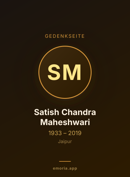 Gedenkportrait von Satish Chandra Maheshwari