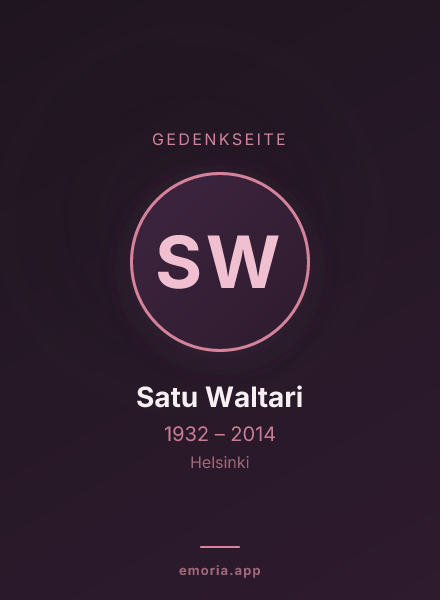 Gedenkportrait von Satu Waltari