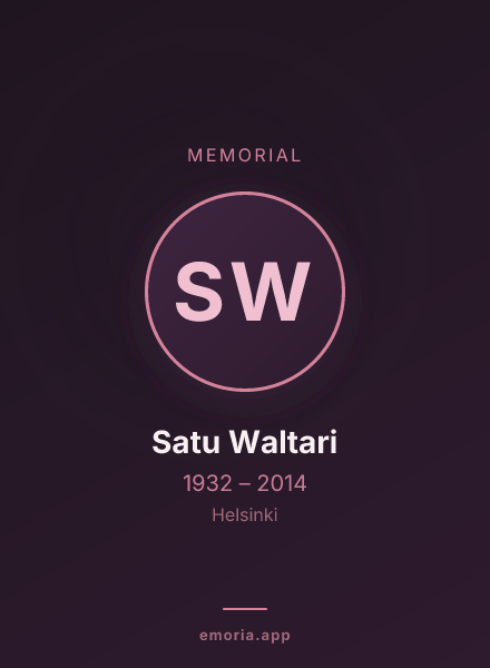 Memorial portrait of Satu Waltari