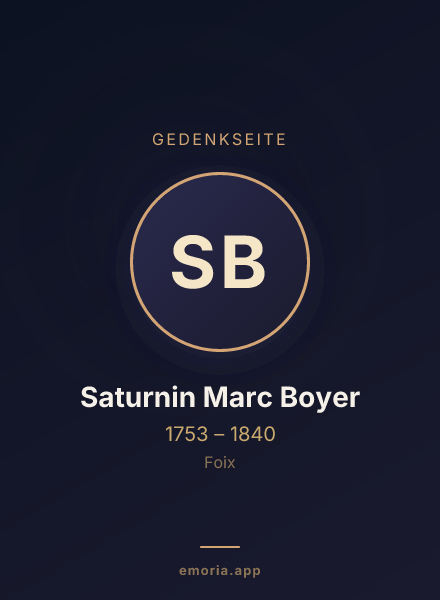 Gedenkportrait von Saturnin Marc Boyer