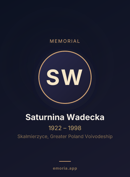 Memorial portrait of Saturnina Wadecka