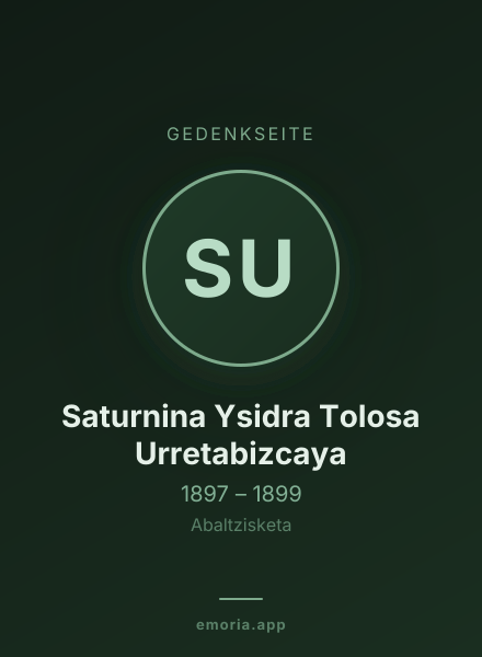 Gedenkportrait von Saturnina Ysidra Tolosa Urretabizcaya