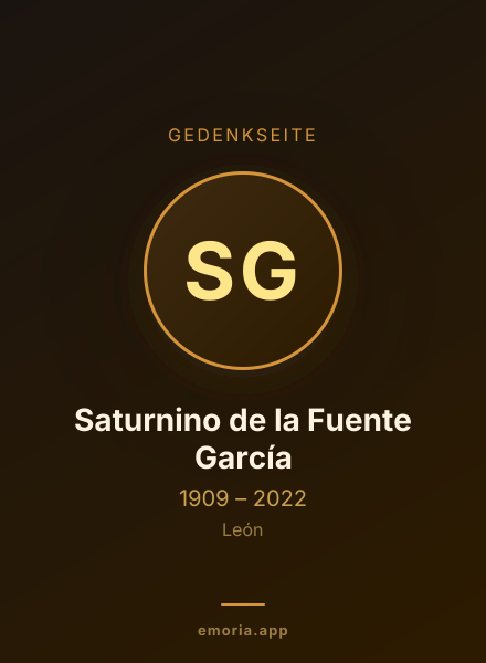 Gedenkportrait von Saturnino de la Fuente García