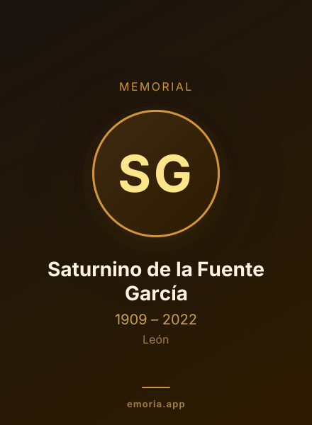 Memorial portrait of Saturnino de la Fuente García