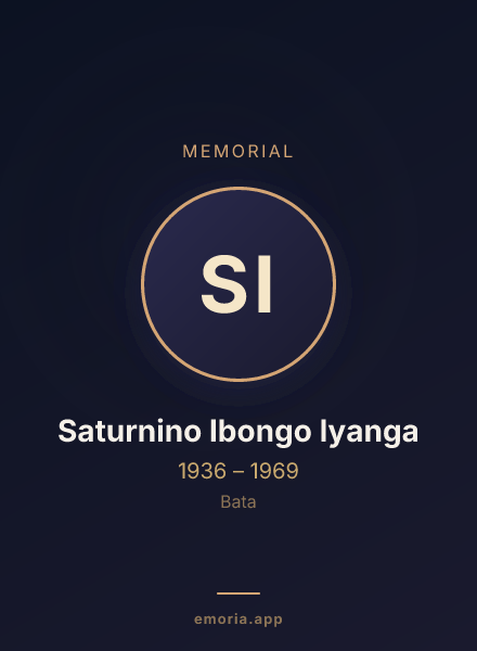 Memorial portrait of Saturnino Ibongo Iyanga