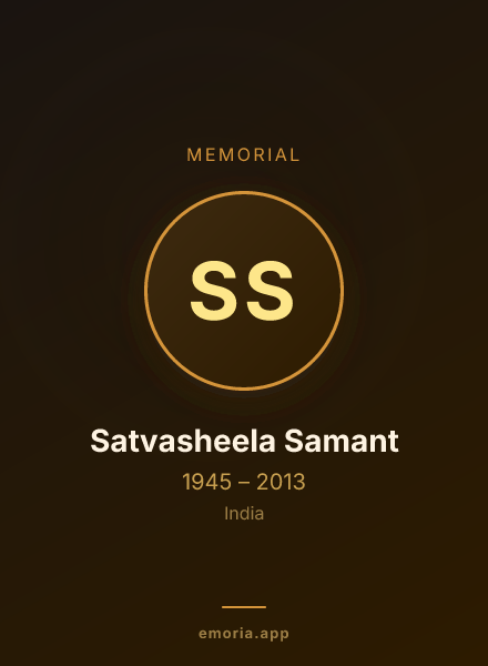 Memorial portrait of Satvasheela Samant