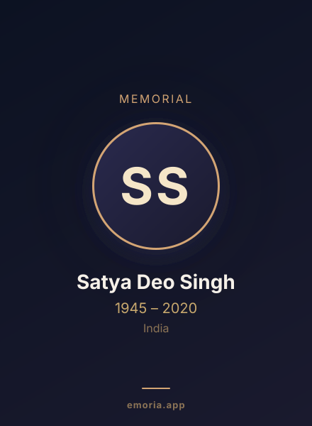 Memorial portrait of Satya Deo Singh