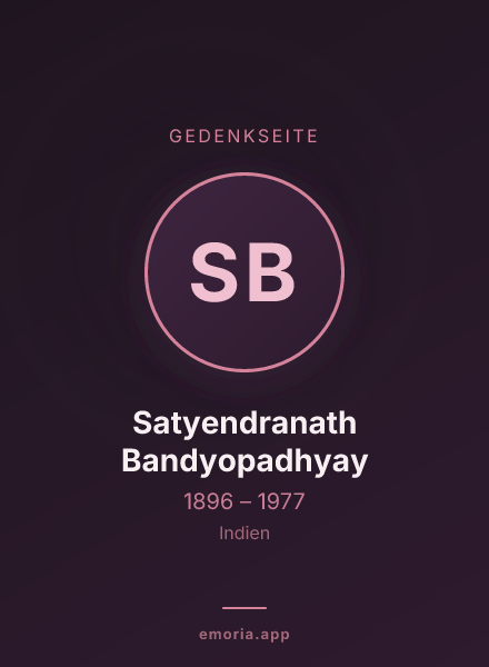 Gedenkportrait von Satyendranath Bandyopadhyay