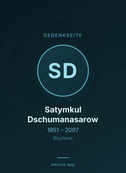 Gedenkportrait von Satymkul Dschumanasarow