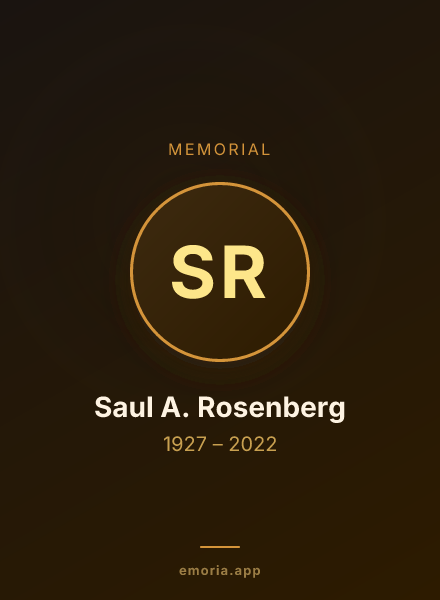 Memorial portrait of Saul A. Rosenberg