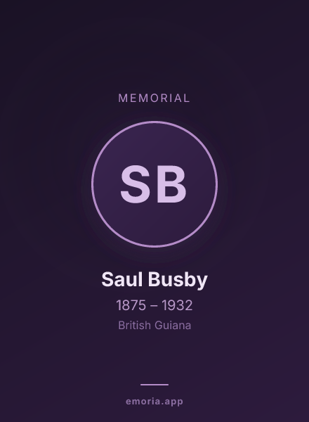 Memorial portrait of Saul Busby