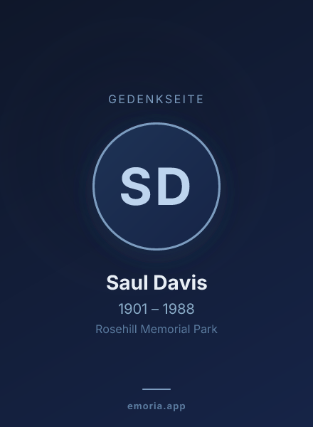 Gedenkportrait von Saul Davis